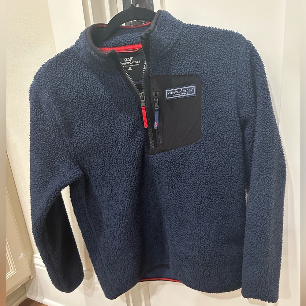 Vineyard Vines Boys’ Sherpa SuperShep Quarter Zip Pullover